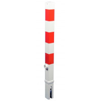 Removable Bollard Ø 70 x 70 mm | Triangular Mounting | Red Reflective Tape