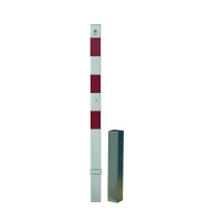 Removable Bollard Ø 70 x 70 mm | Removable | Cylinder Lock, Red Reflective