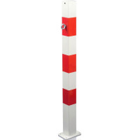 Absperrpfosten Ø 70x70 mm | zum Aufdübeln | mit 1 Öse, verzinkt, weiß