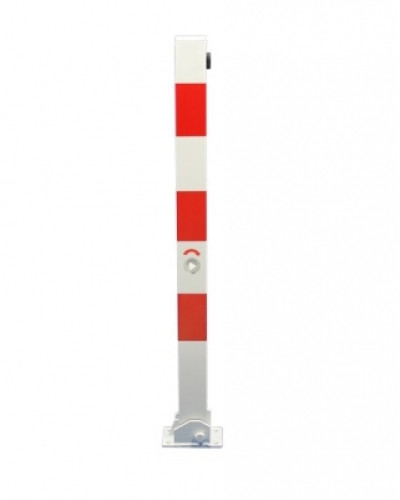 Umlegbarer Absperrpfosten Ø 70 x 70 mm zum Aufdübeln, 1000 mm hoch