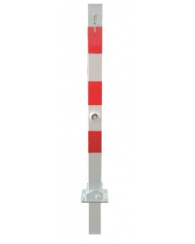 Jetzt Absperrpfosten Ø 70x70 mm umlegbar mit rot reflektierender Folie im Online-Shop kaufen