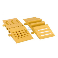 Cable Protector 2 Channels, Middle section | Virgin Rubber | Open Top | 93x30x9 cm | Heavy Duty