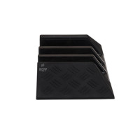 Cable Protector 3 Channels, End-piece | Recycled Rubber | Open Top | 20x50x7 cm | Heavy Duty