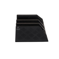 Cable Protector 3 Channels, End-piece | Recycled Rubber | Open Top | 20x50x7 cm | Heavy Duty