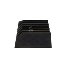 Cable Protector 5 Channels, End-piece | Recycled Rubber | Open Top | 23.5x50x5 cm | Heavy Duty