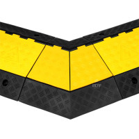 Cable Protector 3 Channels, Left | Recycled Rubber | With Lid | 57x54x7 cm | Heavy Duty