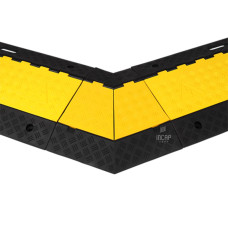 Cable Protector 5 Channels, Left | Recycled Rubber | With Lid | 57x54x5 cm | Heavy Duty