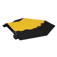 Cable Protector 5 Channels, Right | Recycled Rubber | With Lid | 57x54x5 cm | Heavy Duty