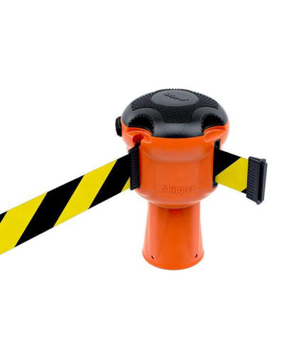 Gurtbandkassette Skipper 9m | Orange & gelb-schwarzes Warnband kaufen