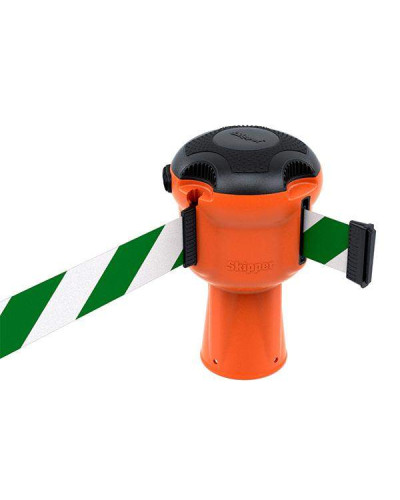Gurtbandkassette Skipper 9m | Orange & gelb-schwarzes Warnband kaufen