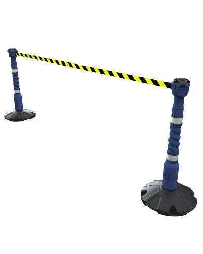Skipper 9m Retractable Barrier Kit | Blue & Black/Yellow Chevron buy