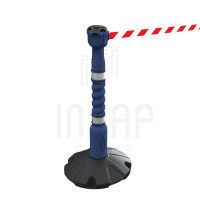Skipper 9m Free Standing Retractable Belt Barrier | Blue | Red/White