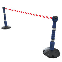 Skipper 9m Retractable Barrier Kit | Blue | Red/White Chevron