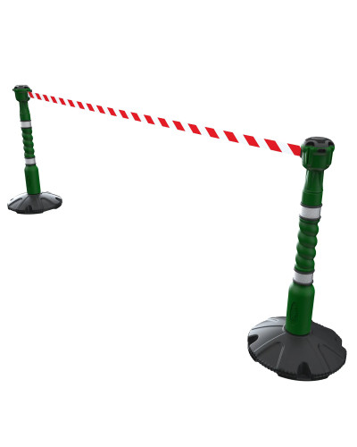 Skipper 9m Retractable Barrier Kit | Green & Red/White Chevron buy