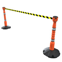 Skipper Personenleitsystem mit Gurtband 9m | Orange | Schwarz-Gelb schraffiert