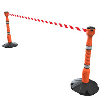Skipper Personenleitsystem mit Gurtband 9m | Orange | Rot-Weiß schraffiert