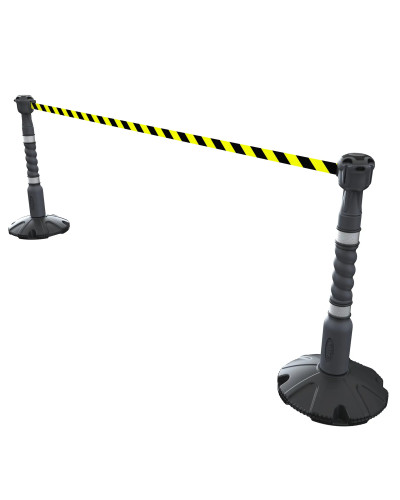 Skipper 9m Retractable Barrier Kit | Silver & Black/Yellow Chevron buy