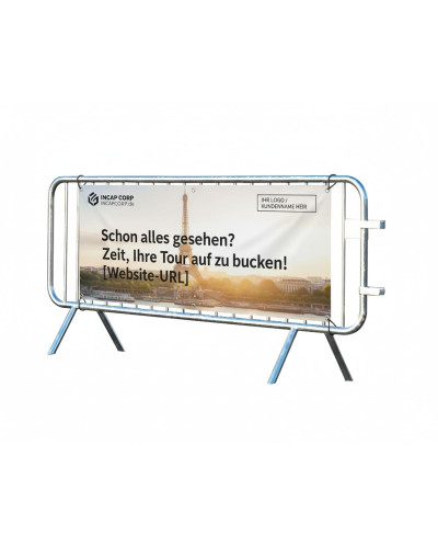 Feuerverzinktes Absperrgitter Typ CL mit Werbebanner 2470x1090mm - Kaufen Sie im Online-Shop