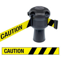 Leitkegelaufsatz Skipper mit Absperrband 9m | Silber, gelb-schwarzes Warnband „CAUTION“