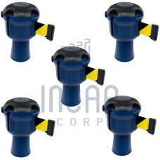 Skipper Gurtkassette Set 5-tlg. | Blau, schwarz-gelb gestreift