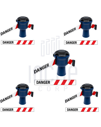 Skipper Gurtkassette Set 5-tlg. | Blau & rot-weißes Warnband „DANGER“ kaufen
