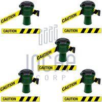 Skipper Gurtkassette Set 5-tlg. | Grün, gelb-schwarzes Warnband „CAUTION“