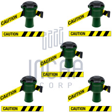Skipper Gurtkassette Set 5-tlg. | Grün, gelb-schwarzes Warnband „CAUTION“