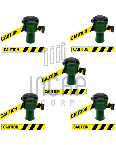 Skipper Gurtkassette Set 5-tlg. | Grün & gelb-schwarzes Warnband „CAUTION“ kaufen