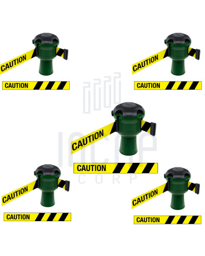 Skipper Gurtkassette Set 5-tlg. | Grün & gelb-schwarzes Warnband „CAUTION“ kaufen