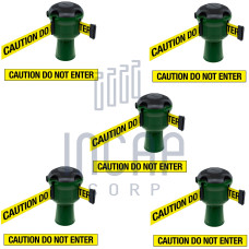 Skipper Gurtkassette Set 5-tlg. | Grün, gelb-schwarzes Warnband „CAUTION DO NOT ENTER“