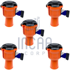 Skipper Gurtkassette Set 5-tlg. | Orange, blau-weiß gestreift