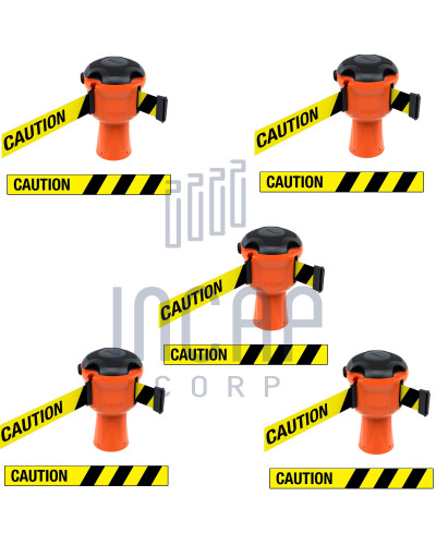 Skipper Gurtkassette Set 5-tlg. 9m | Orange & gelb-schwarzes Warnband „CAUTION“ kaufen