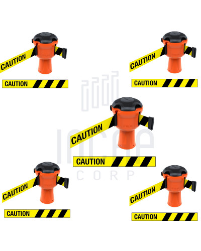 Skipper Gurtkassette Set 5-tlg. 9m | Orange & gelb-schwarzes Warnband „CAUTION“ kaufen