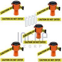 Skipper Gurtkassette Set 5-tlg. | Orange, gelb-schwarzes Warnband „CAUTION DO NOT ENTER“