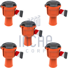 Skipper Gurtkassette Set 5-tlg. | Orange, rot-weiß gestreift