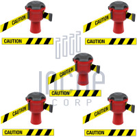 Skipper Gurtkassette Set 5-tlg. | Rot, gelb-schwarzes Warnband „CAUTION“