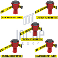 Skipper Gurtkassette Set 5-tlg. | Rot, gelb-schwarzes Warnband „CAUTION DO NOT ENTER“