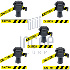 Skipper Gurtkassette Set 5-tlg. | Silber, gelb-schwarzes Warnband „CAUTION“