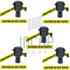 Skipper Gurtkassette Set 5-tlg. | Silber, gelb-schwarzes Warnband „CAUTION DO NOT ENTER“