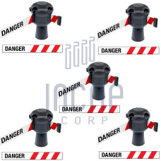 Skipper Gurtkassette Set 5-tlg. | Silber, rot-weißes Warnband „DANGER“