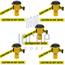 Skipper Gurtkassette Set 5-tlg. | Gelb, gelb-schwarzes Warnband „CAUTION DO NOT ENTER“