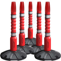Skipper Post & Base 5-Pack Kit with Caps | Red | Without Tape Unit