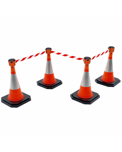 Gurtbandkassette Skipper 9m | Orange & gelb-schwarzes Warnband kaufen