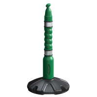 Skipper Barrier Post and Base System | Green with Without Unit