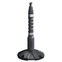 Skipper Fillable Barrier Post & Base | Silver | Without Retractable Unit