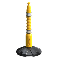 Skipper Fillable Barrier Post & Base | Yellow | Without Retractable Unit