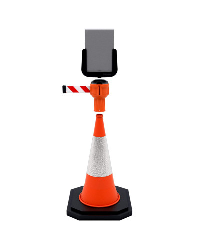 Gurtbandkassette Skipper 9m | Orange & gelb-schwarzes Warnband kaufen