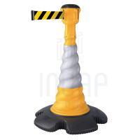 Skipper Traffic Cone with 9m Retractable Unit | Yellow Cone | Black/yellow Tape