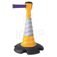 Skipper Traffic Cone with 9m Retractable Unit | Yellow Cone | Purple Tape