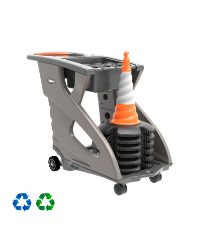 Skipper Unicart Transportwagen (Orange) – Mobiler Gerätewagen für Absperrtechnik